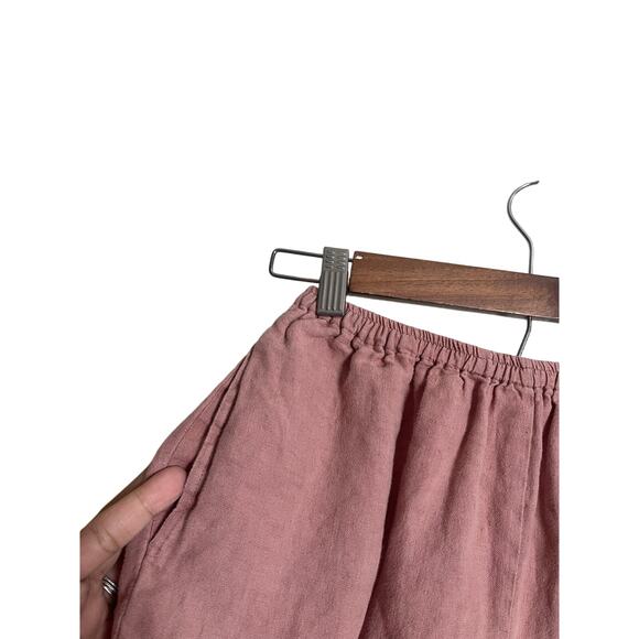 Deiji Studios Linen Sleep Shorts Casual in Dusty Pink Womans XS - Picture 3 of 8